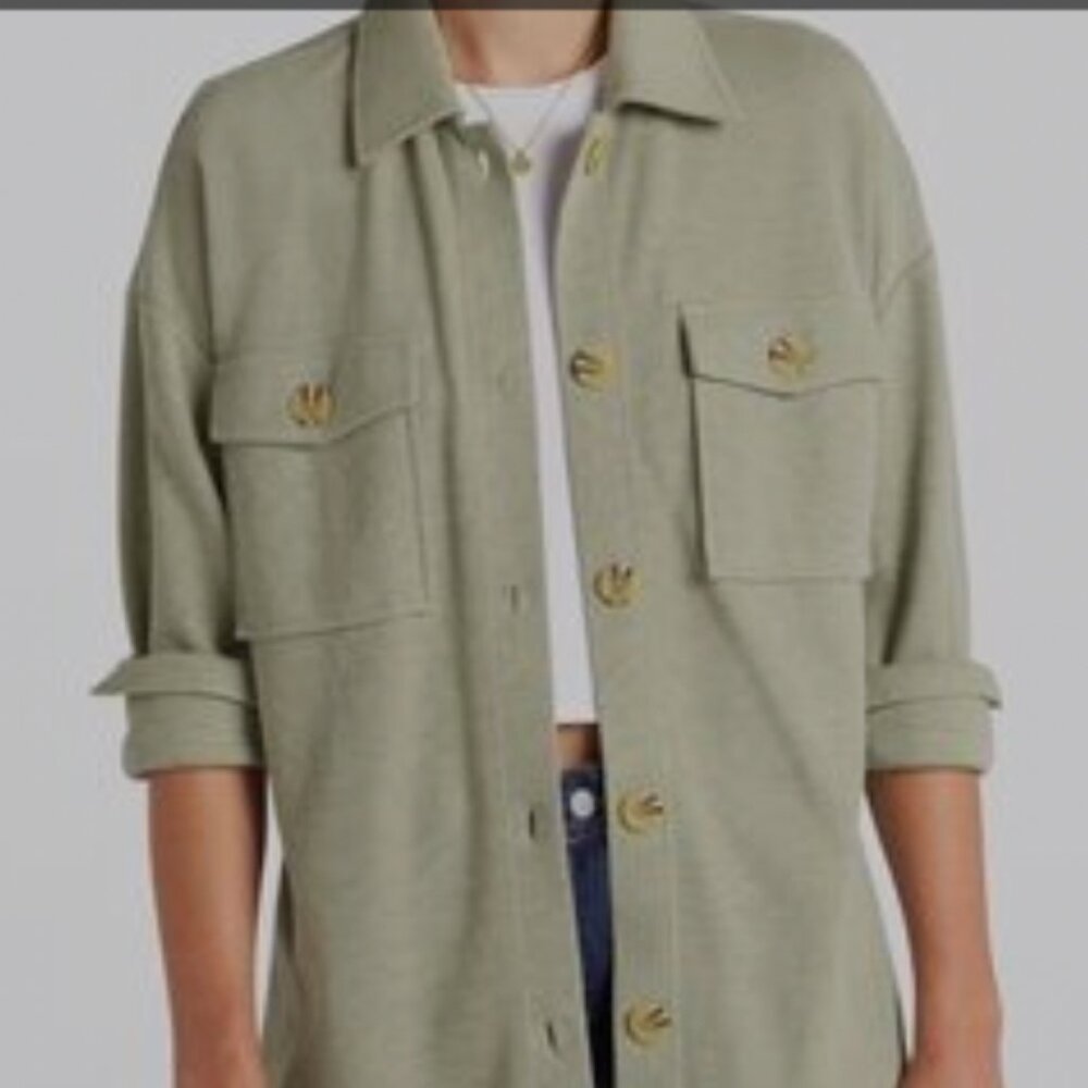 Pinque  Sage Green Shacket Size Large